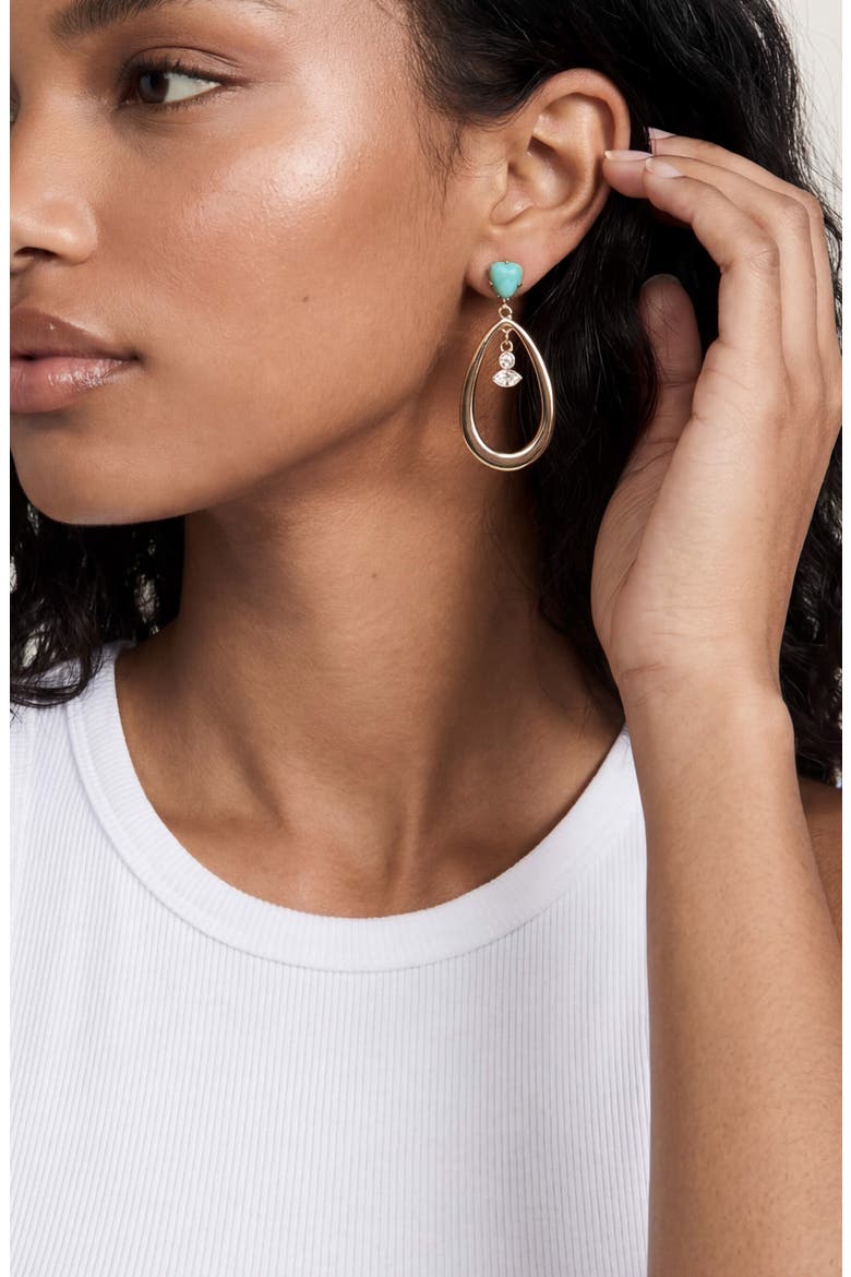 Turquoise Oval Drop Earrings, Alternate, color, TURQUOISE