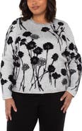 Liverpool Los Angeles Floral Jacquard Crewneck Sweater