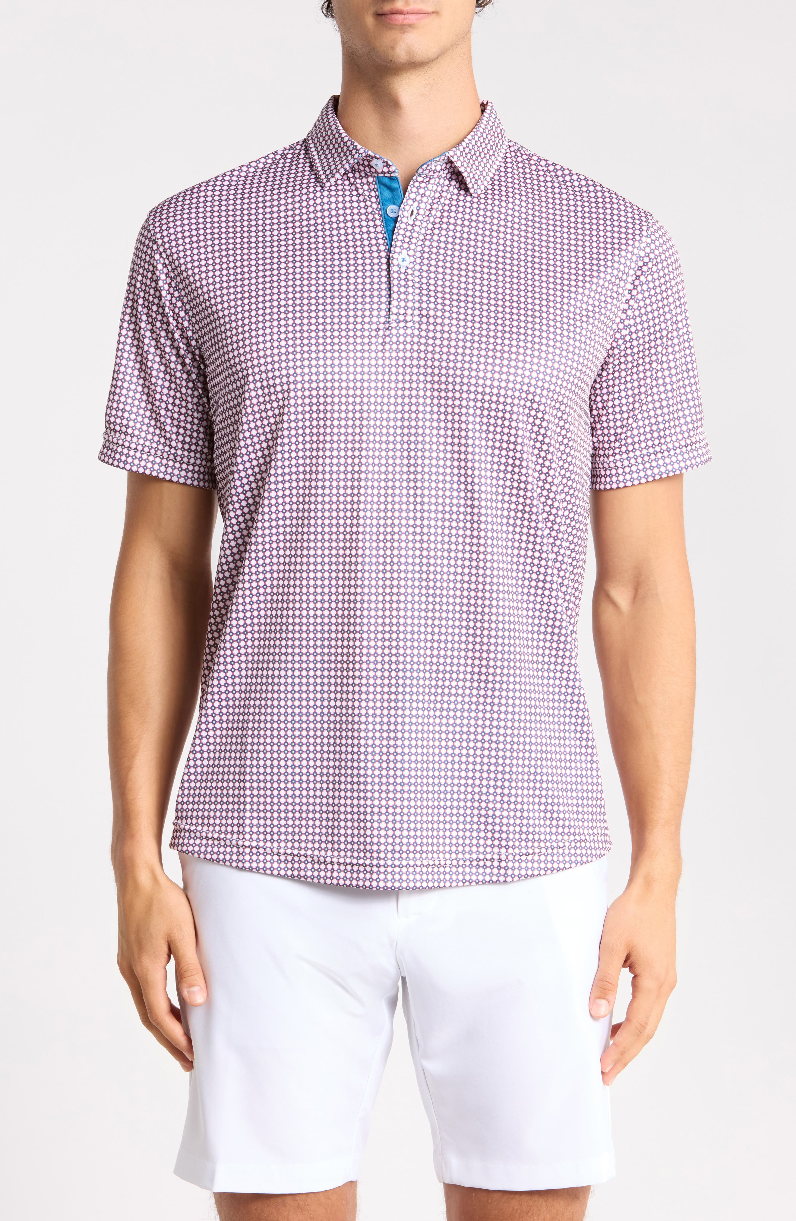 Tanner Geo Print Performance Golf Polo