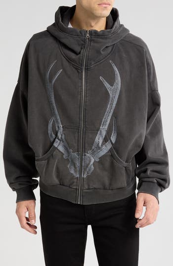 Antler Graphic Zip Hoodie