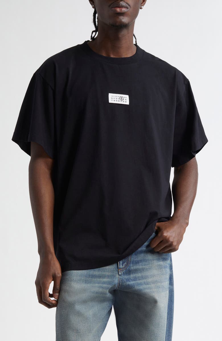 MM6 Maison Margiela Numeric Logo Patch T-Shirt, Main, color, Black