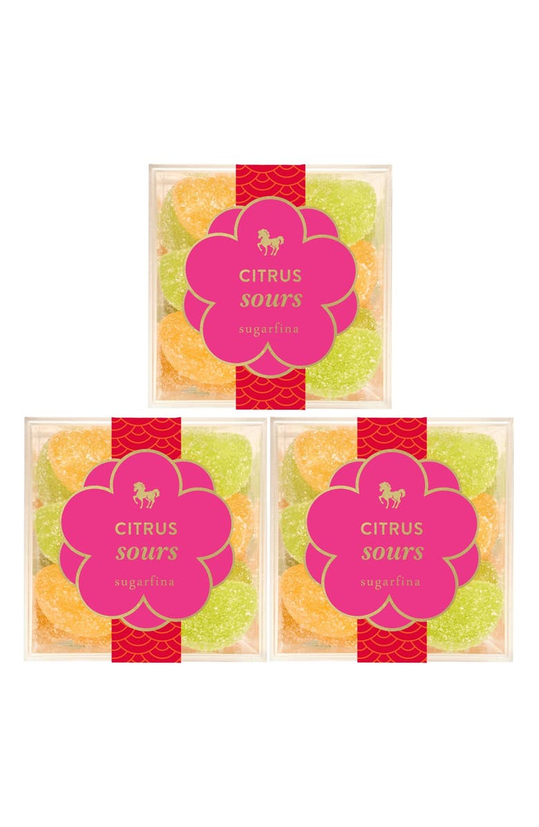 sugarfina Lunar New Year Set of 3 Citrus Sours Candy Cubes, Main, color, 