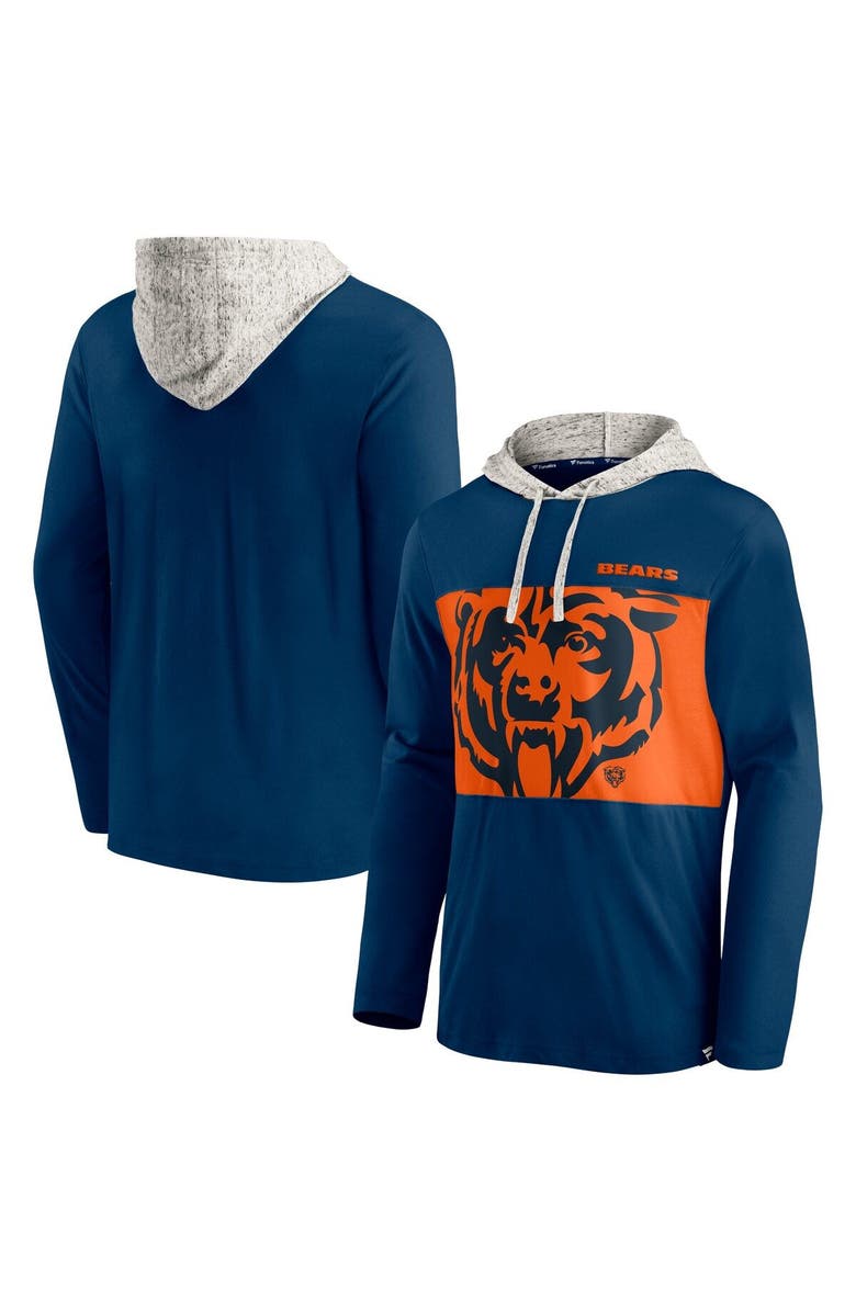 FANATICS Men's Fanatics Branded Navy Chicago Bears Long Sleeve Hoodie T-Shirt, Alternate, color,