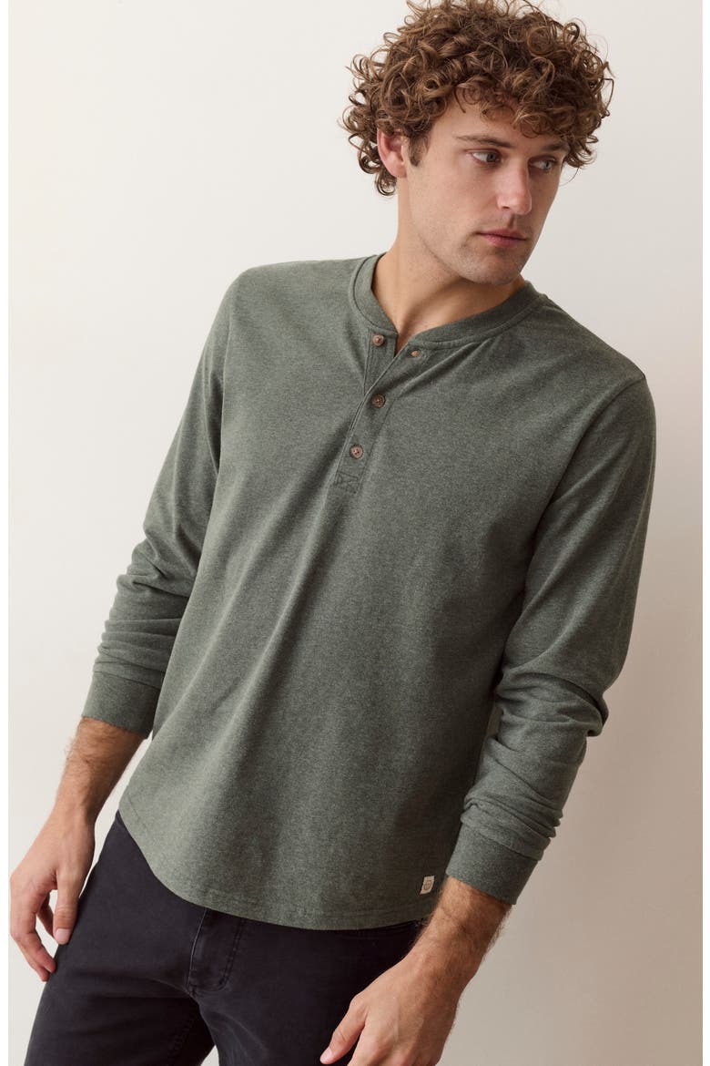 Luxe Jersey Henley, Alternate, color, BALSAM GREEN HEATHER
