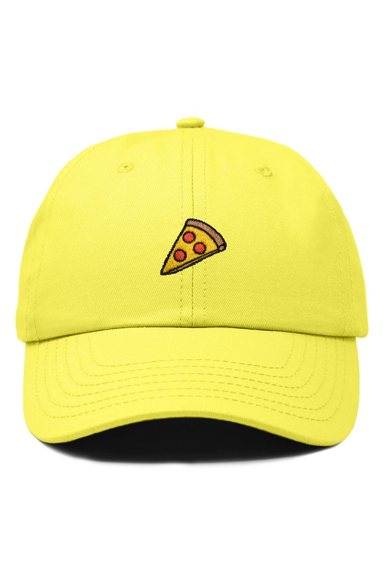 Pizza Slice Embroidered Dad Hat, Main, color, Yellow