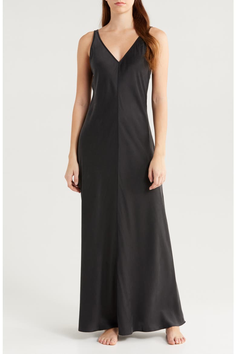 Washable Silk Nightgown, Main, color, IMMERSED BLACK