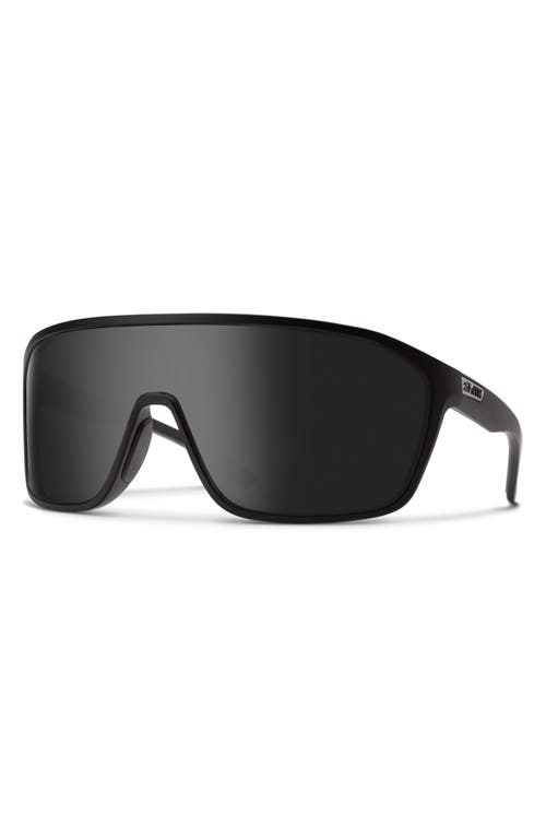 Smith Boomtown 135mm Chromapop™ Polarized Shield Sunglasses In Matte Black/polarized