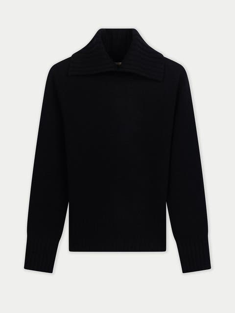 Slit T-Neck Sweater