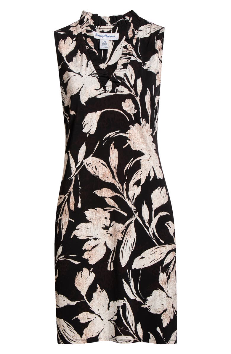 Tommy Bahama Carmela Bloom Sleeveless Shift Dress, Alternate, color, Black