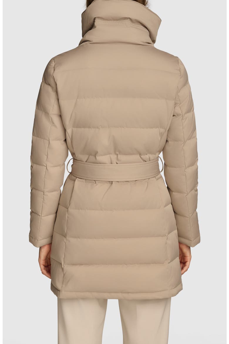 Water Resistant Belted Puffer Coat, Alternate, color, DARK TAUPE