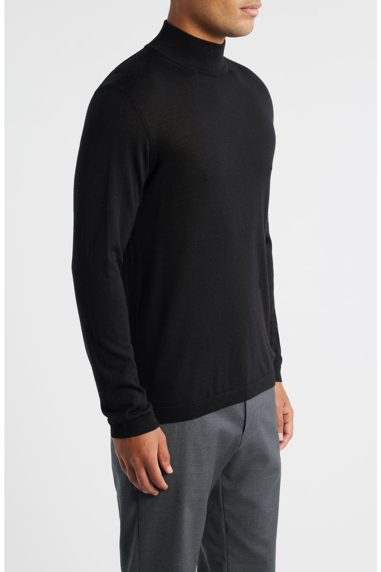 Mock Neck Wool & Silk Sweater, Alternate, color, BLACK