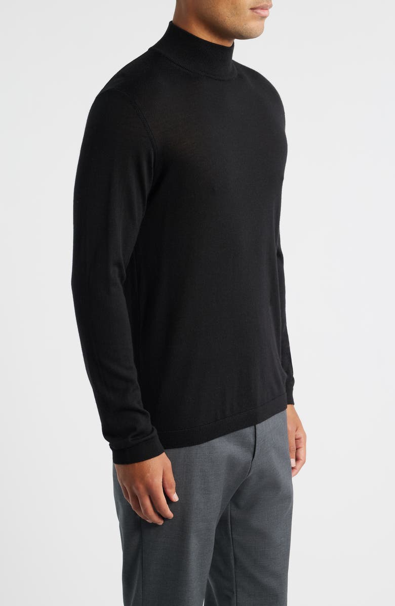 Jack Victor Mock Neck Wool & Silk Sweater, Alternate, color, Black