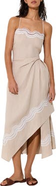 Reiss Arla Embroidered Linen Cover-Up Dress