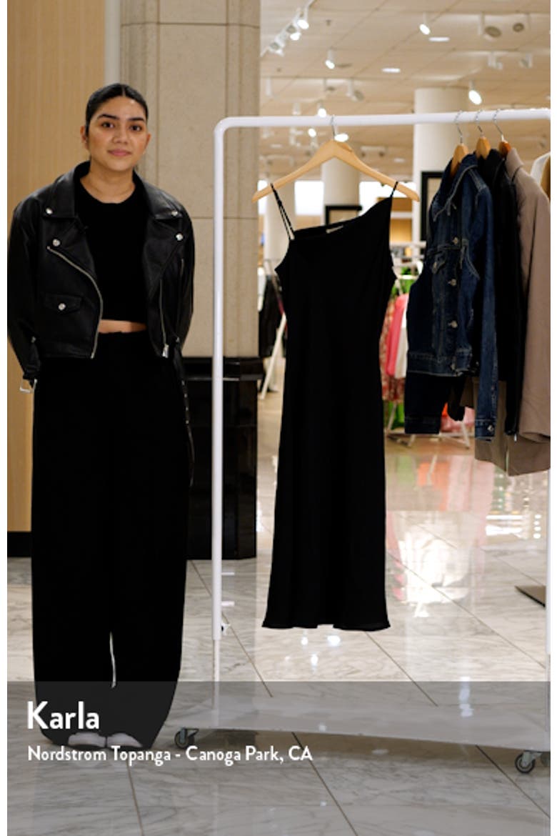 Asymmetrical Neck Satin Dress video