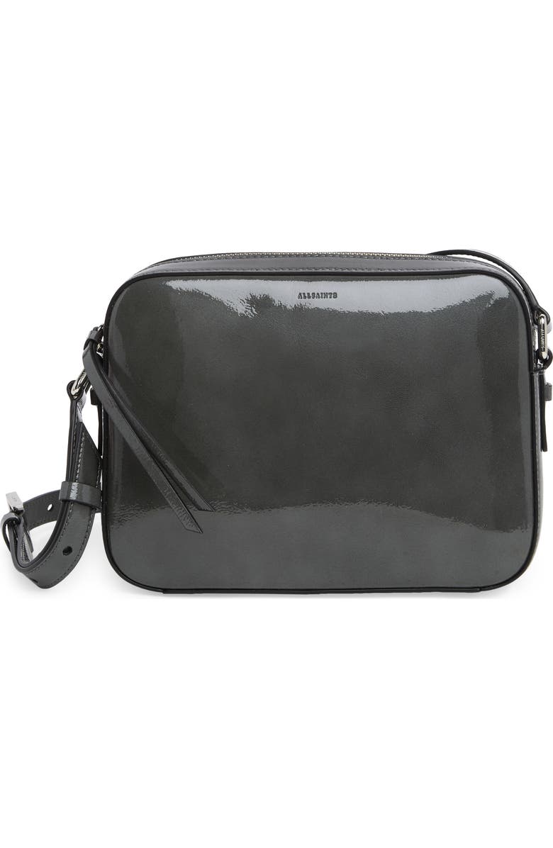 AllSaints Captain Lea Square Leather Crossbody Bag, Main, color,