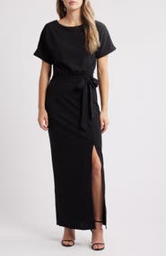 NIKKI LUND Leif Tie Waist Maxi Dress