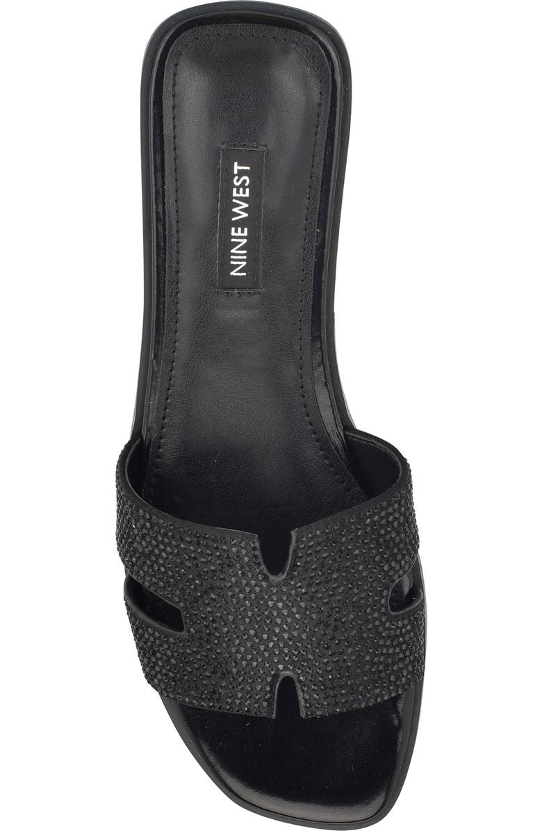 Nine West Giselle Flat Sandal, Alternate, color, Black