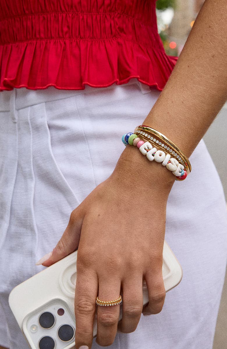 BaubleBar Make Waves Custom Beaded Bracelet, Alternate, color, White Multi