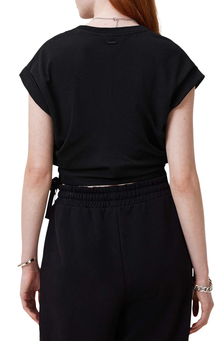 AllSaints Mira Cinched Side Satin T-Shirt, Alternate, color,