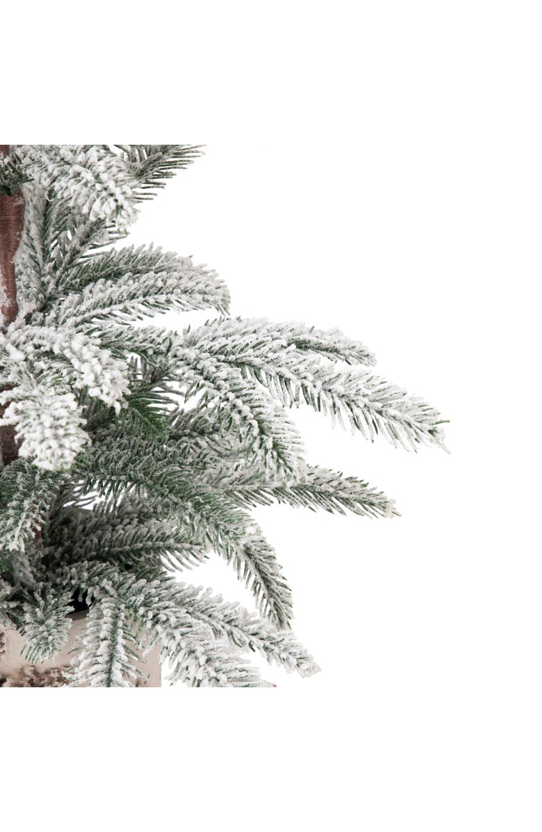 Northlight Heavily Flocked Potted Artificial Christmas Sprucetree - 24" - Unlit, Alternate, color, Green