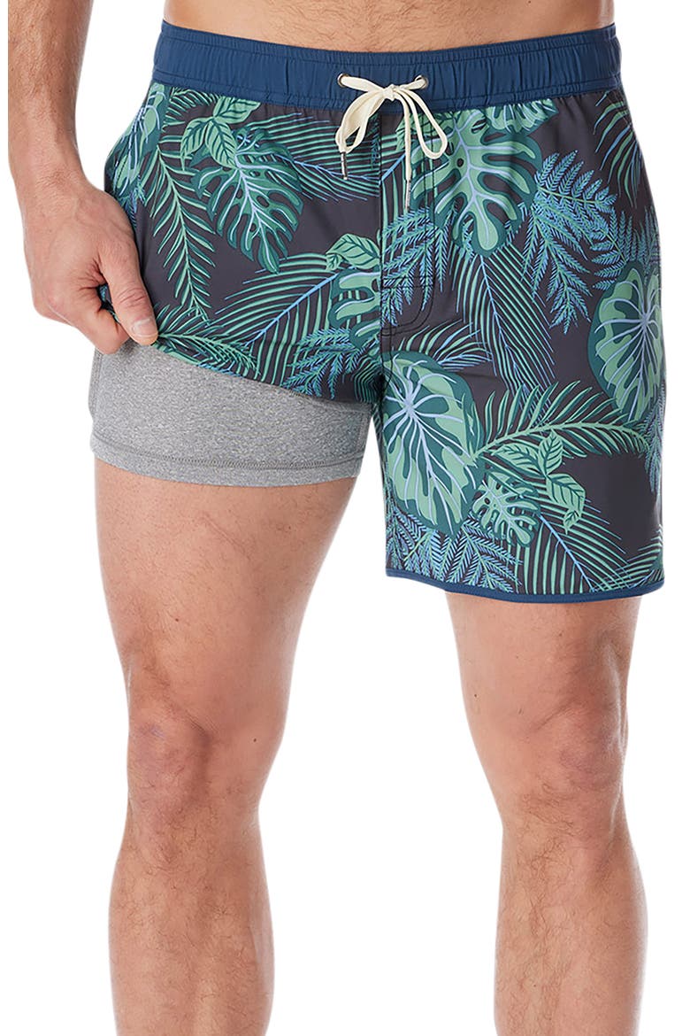 Anchor Water Repellent Swim Trunks, Alternate, color, NAVY EVERGREEN