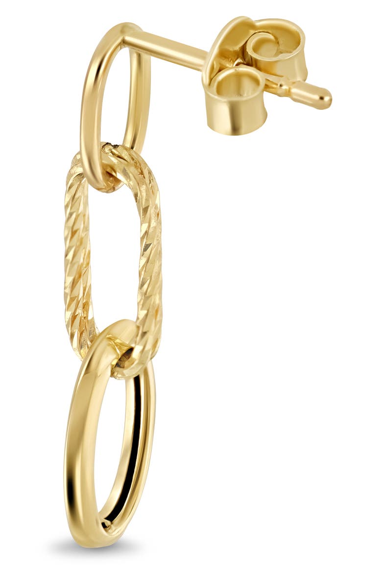 14K Yellow Gold Oval Link Linear Drop Earrings, Alternate, color, 14K YELLOW GOLD
