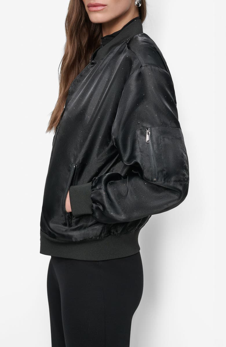 DKNY Oversize Organza Bomber Jacket, Alternate, color,