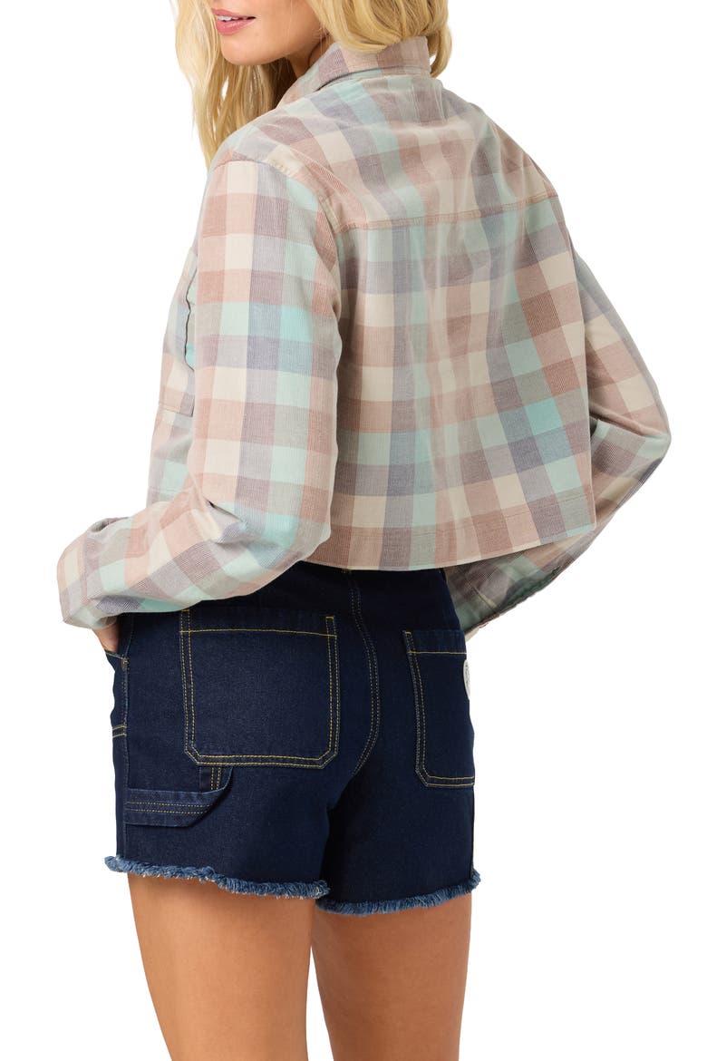 Pippa Corduroy Crop Shirt, Alternate, color, CAROB BROWN