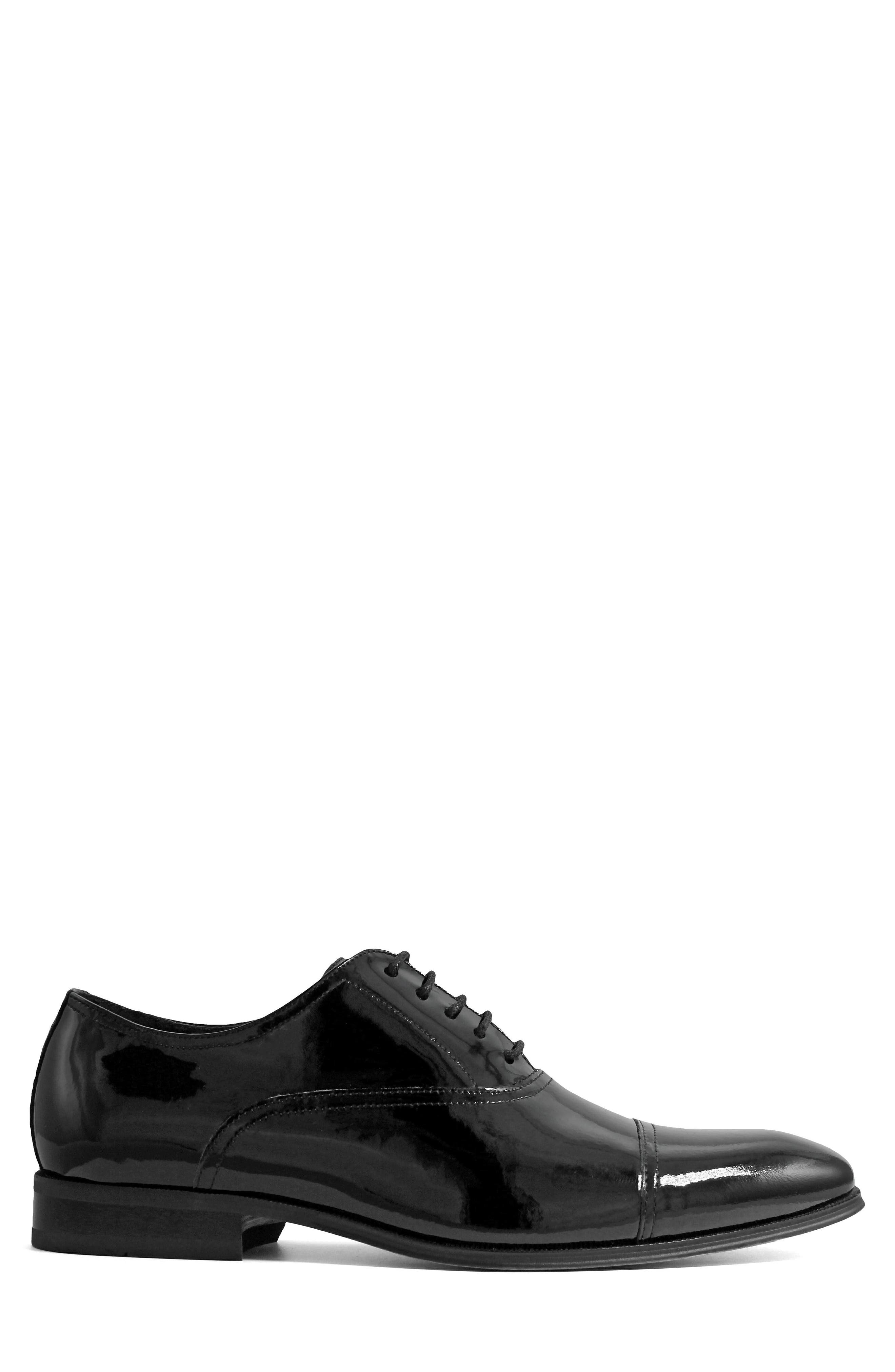 Florsheim Tux Cap Toe Oxford, Alternate, color, Black Patent Leather