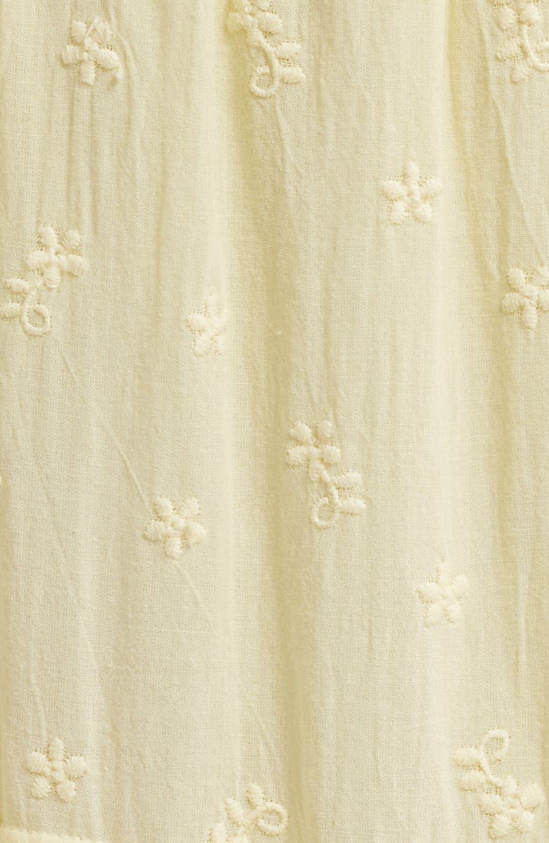 LoveShackFancy Miloti Smocked Waist Cotton Maxi Skirt, Alternate, color, Citron