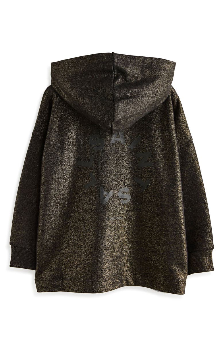 smALLSAINTS by ALLSAINTS Kids' Oversize Metallic Cotton Hoodie, Alternate, color, Black
