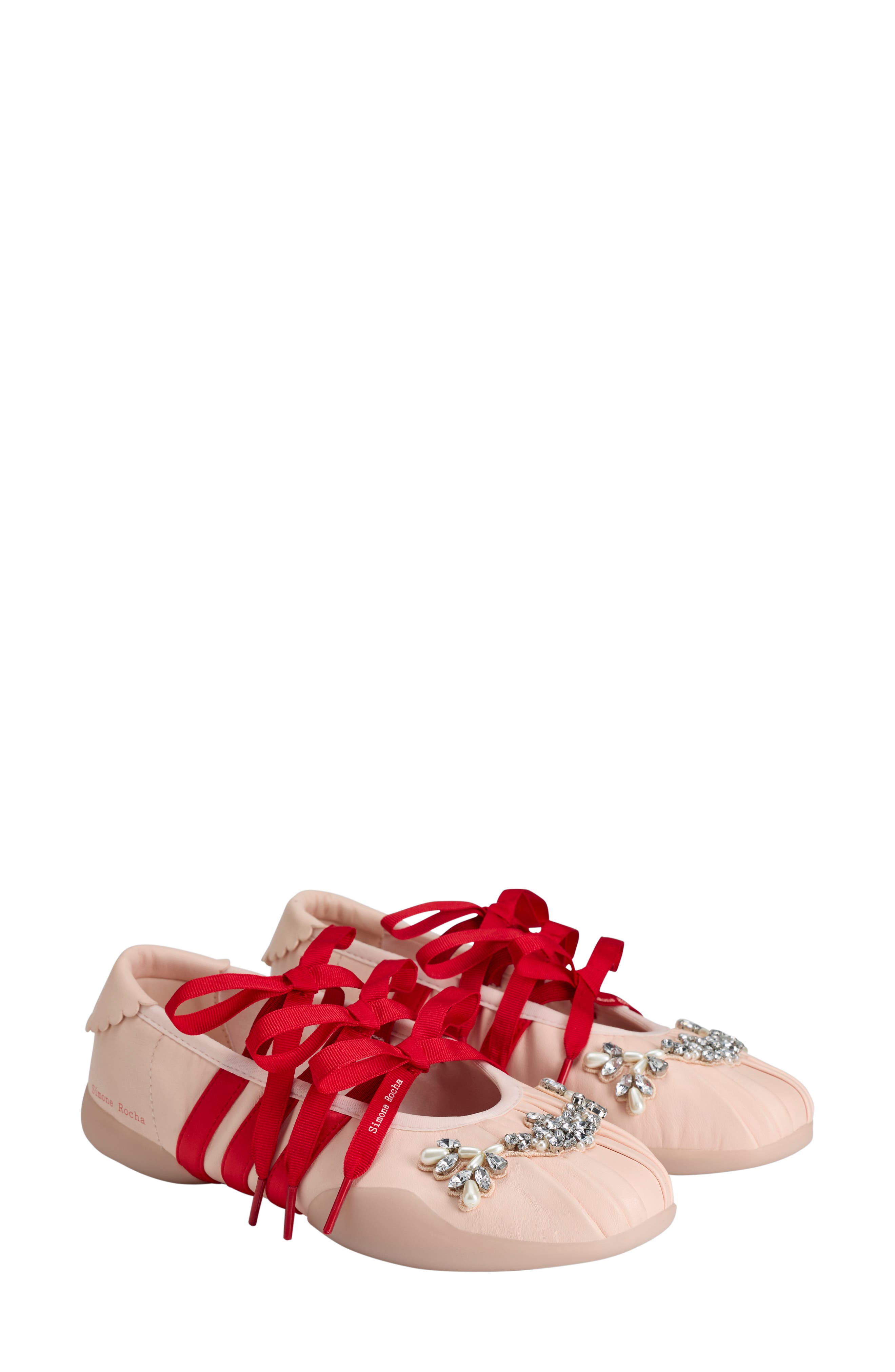 x Simone Rocha Taekwondo Leather Ballerina Flat, Main, color, PINK TINT