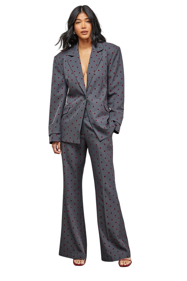 Velvet Spot Blazer, Main, color, Grey