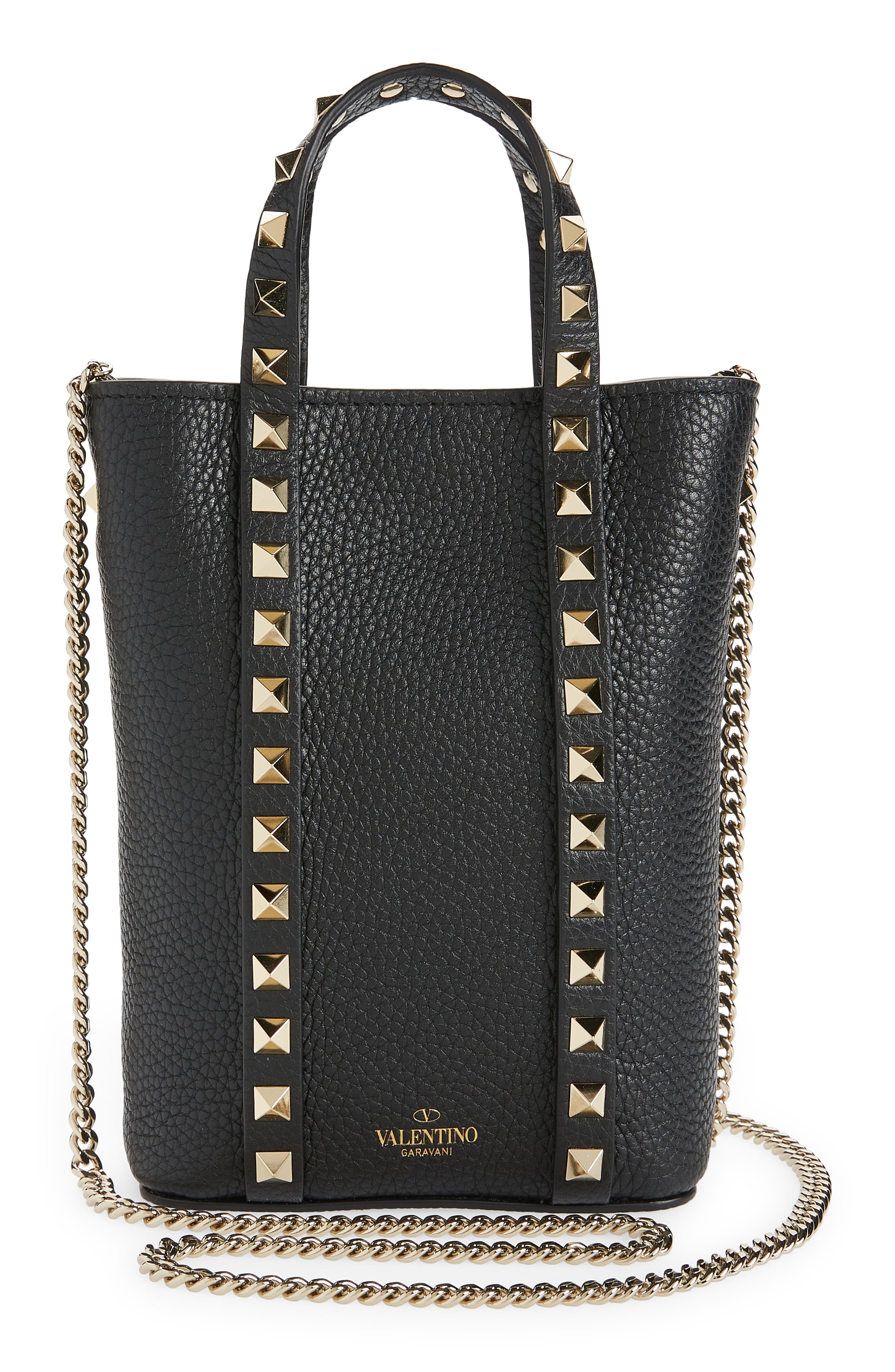 Valentino Garavani Rockstud Leather Tote, Alternate, color, 