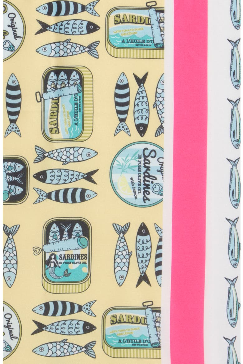 Sardine Print Square Scarf, Alternate, color, PINK