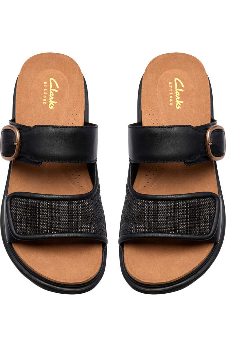 Clarks<sup>®</sup> Arwell Step Sandal, Alternate, color, Black Leather