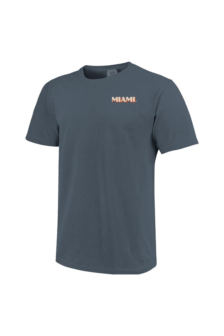 Men's  Navy Miami Hurricanes Comfort Colors Team Statue T-Shirt, Alternate, color, Navy