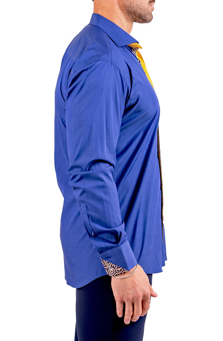 Maceoo Einstein Resistance0126 Blue Button-Up Shirt, Alternate, color, Blue