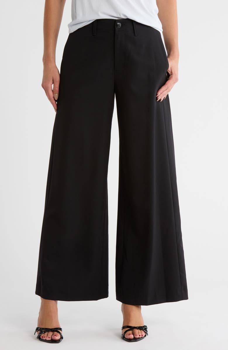 rag & bone Evie High Waist Wide Leg Pants, Main, color, Black
