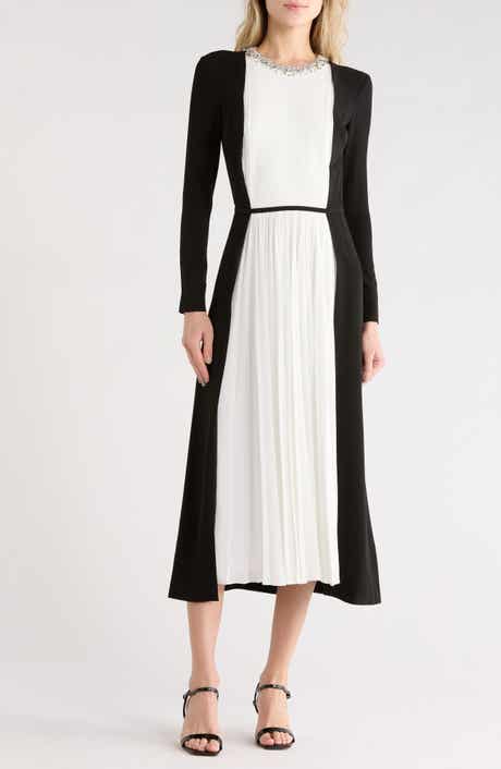 Simkhai Esther Colorblock Embellished Long Sleeve Midi Dress