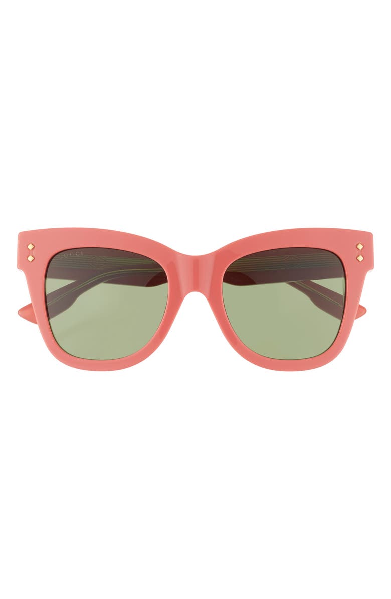 Gucci 52mm Cat Eye Sunglasses, Main, color, Pink Pink Green