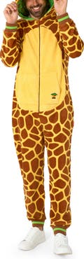 OppoSuits Giraffe Hooded Fleece Costume Jumpsuit
