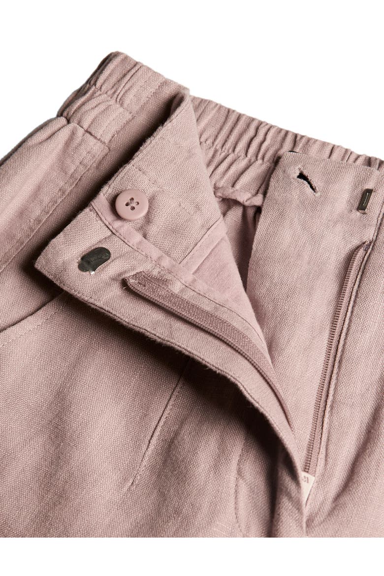 Linen Barrel Leg Trouser, Alternate, color, Dusty Pink