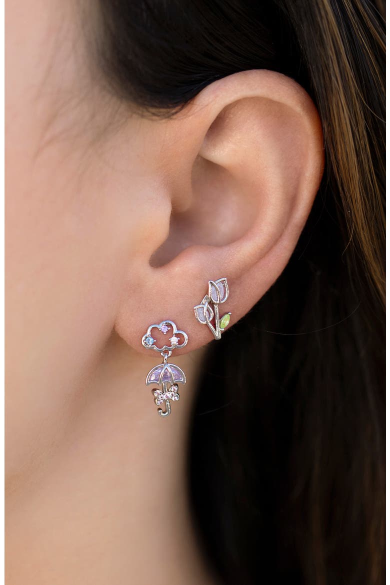 Disney Eeyore Set of 4 Stud Earrings, Alternate, color, SILVER