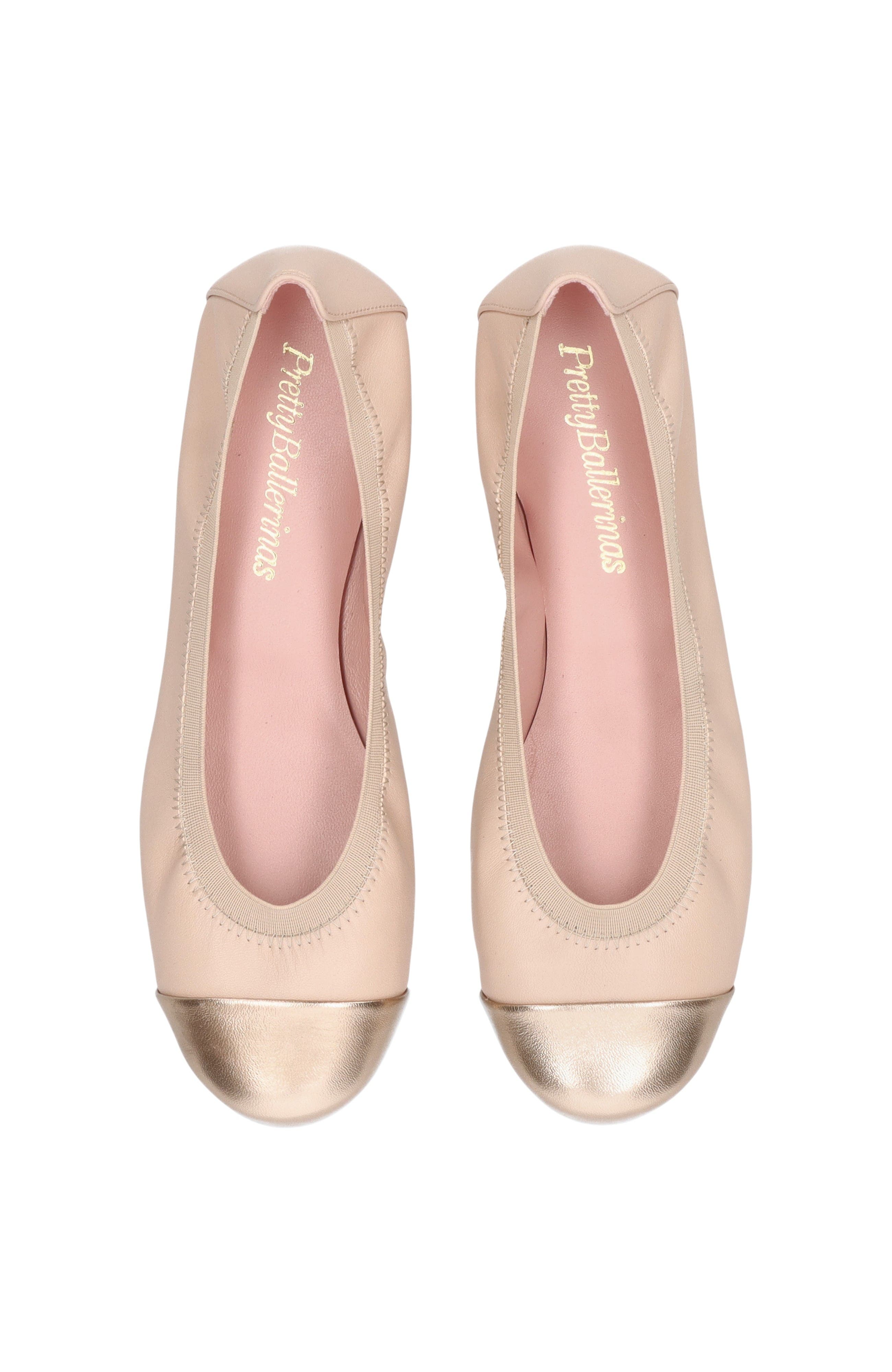 Pretty Ballerinas Round toe elasticated ballet flat, Alternate, color, Beige