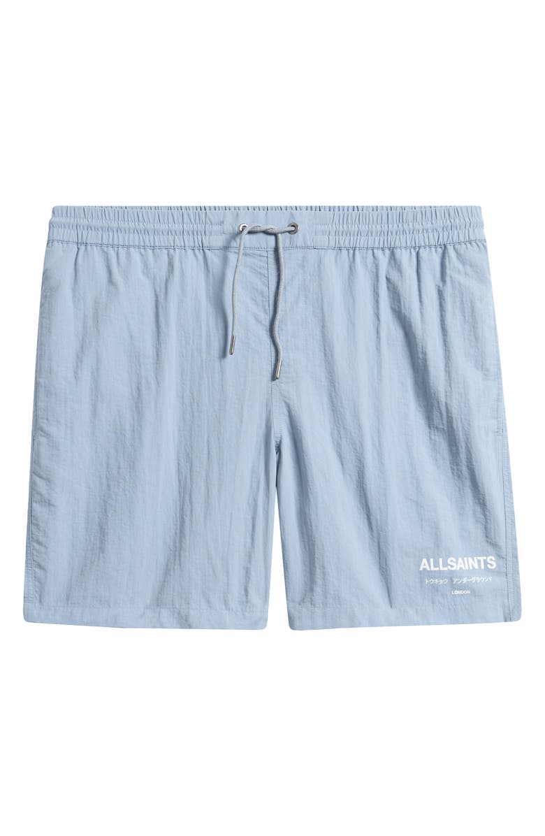 AllSaints Underground Swim Trunks, Main, color, Coastline Blue