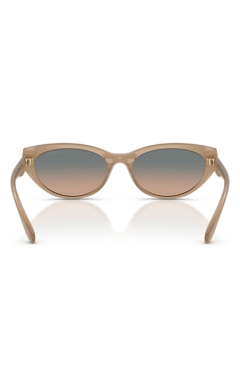 COACH 55mm Pillow Sunglasses, Alternate, color, Milky Sesame / Green Sand