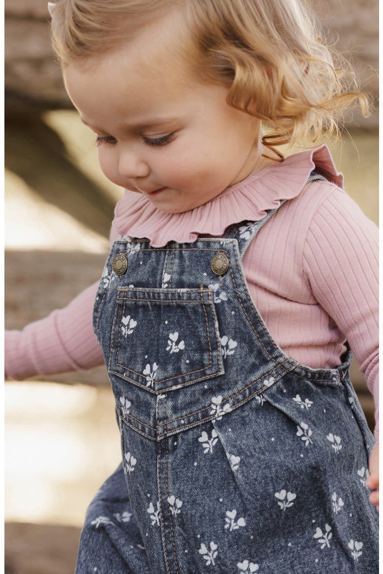 Ditsy Heart Overalls, Alternate, color, INDIGO