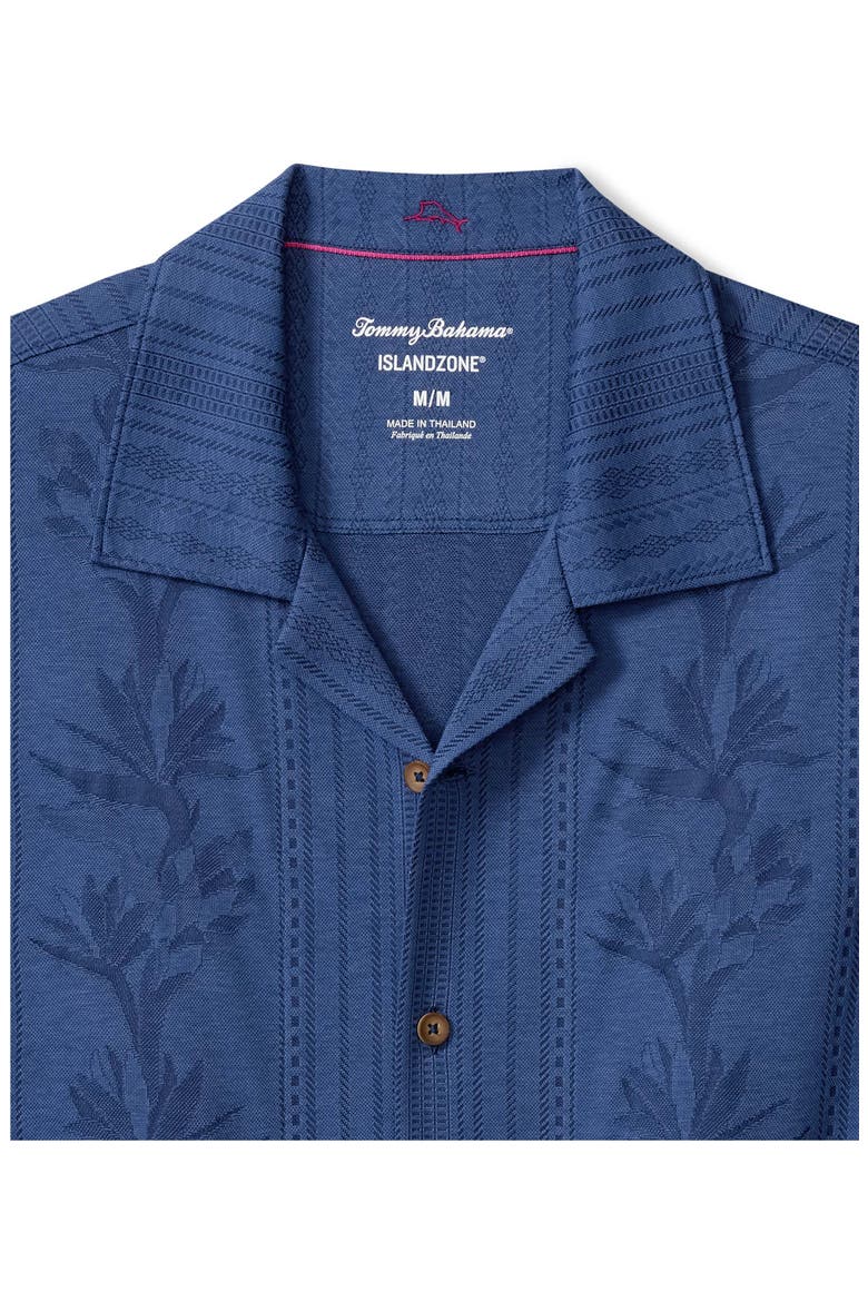 Palm Fresco Beach Border IslandZone® Camp Shirt, Alternate, color, CARBON NAVY