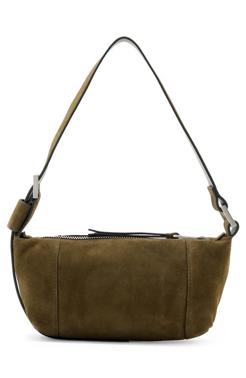 Allsaints Mini Vega Suede Shoulder Bag In Green